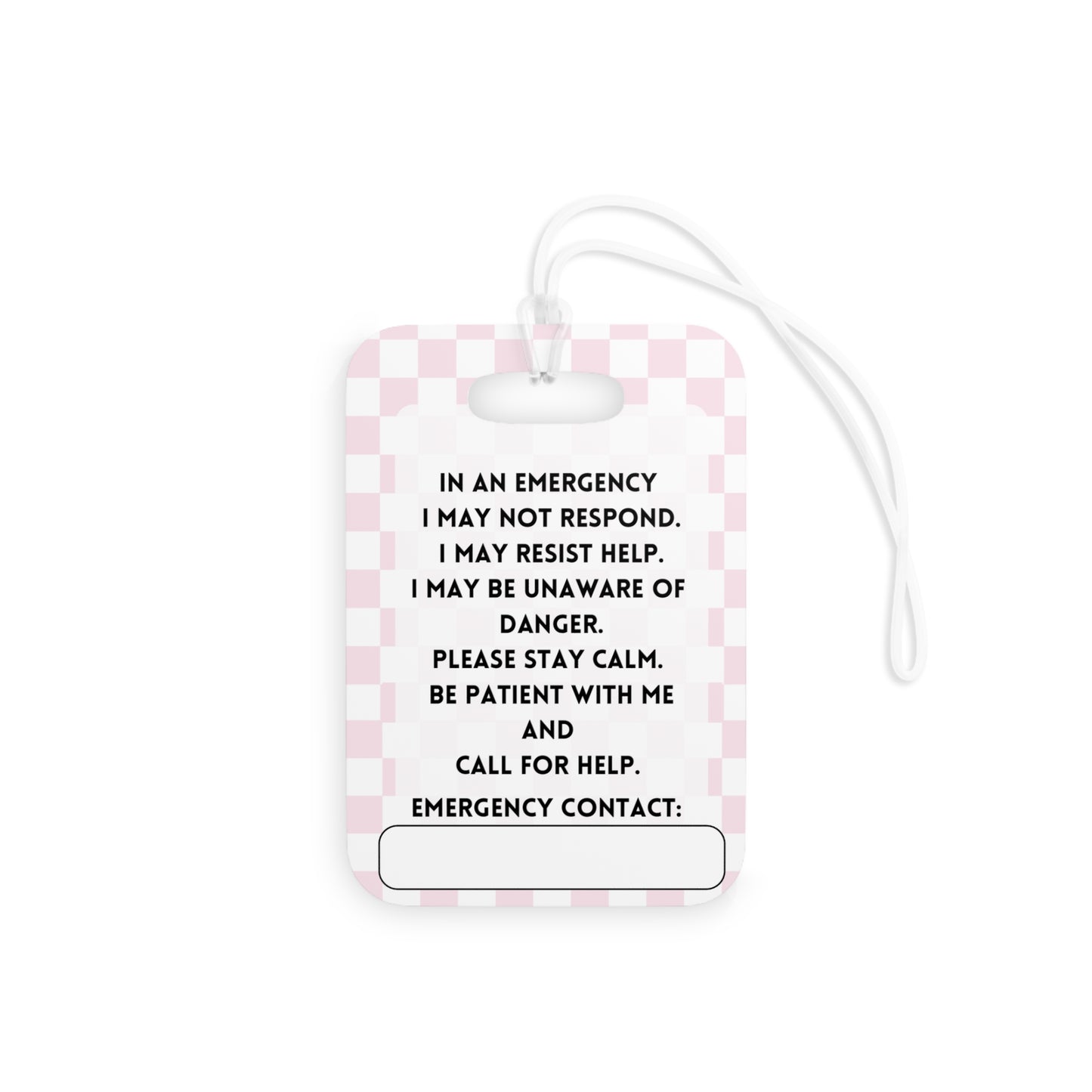 Autism Medical Alert Tag