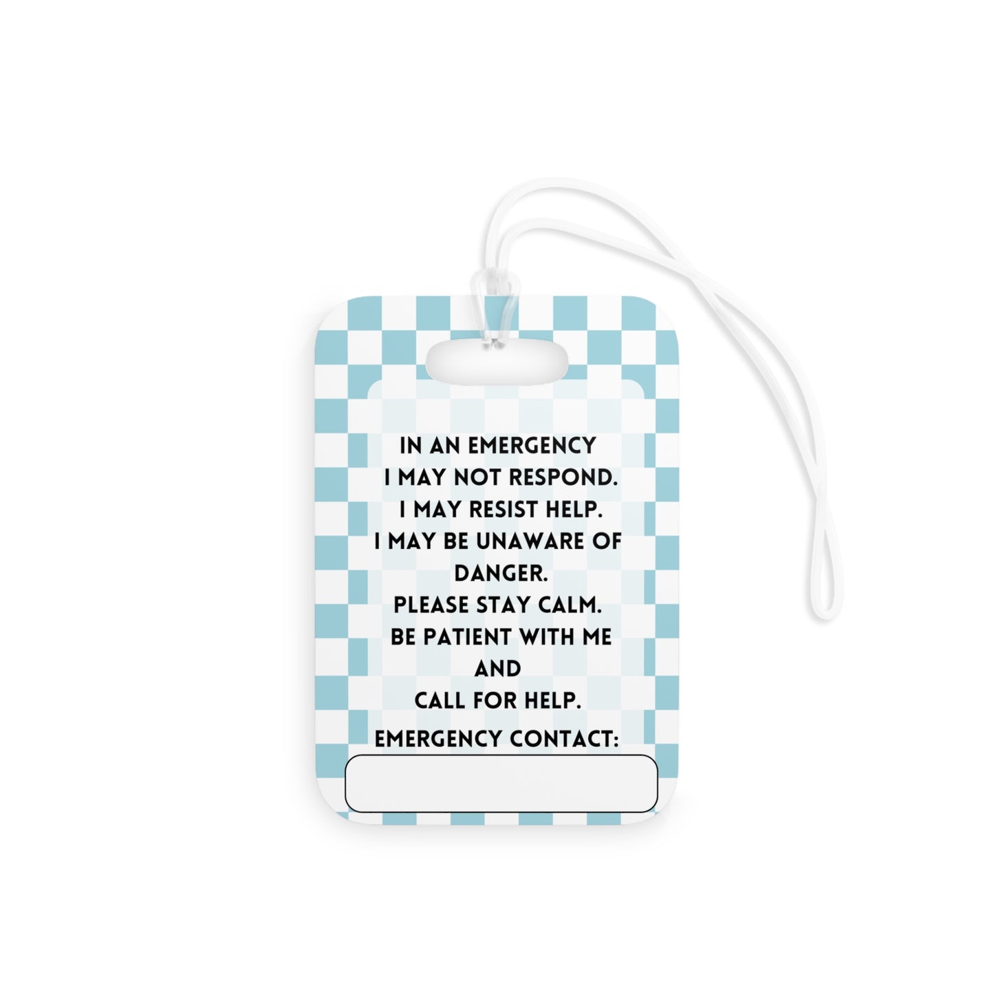 Autism Medical Alert Tag